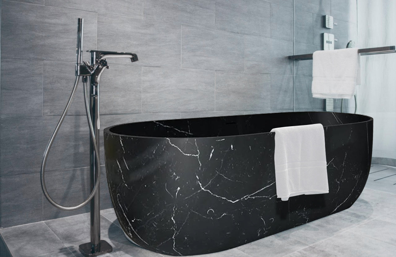 TCSC | Alexandrette Black Marble Bathtub Hand-carved from Solid Marble Block (W)32" (L)72" (H)20" (Copy)