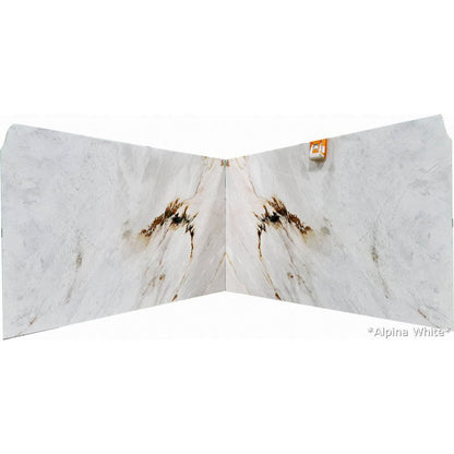 Alpina White Bookmatching Marble Slabs Polished - Livfloors Collection