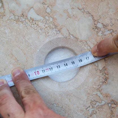 TCSC | Beige Travertine Above Vanity Bathroom Vessel Sink Honed and Filled (D)18" (H)6"