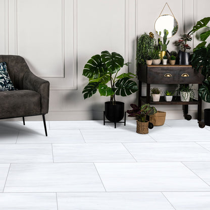 TCSC | Bianco Dolomite Platinum Marble 12"x24" Polished Floor and Wall Tile - Livfloors Collection