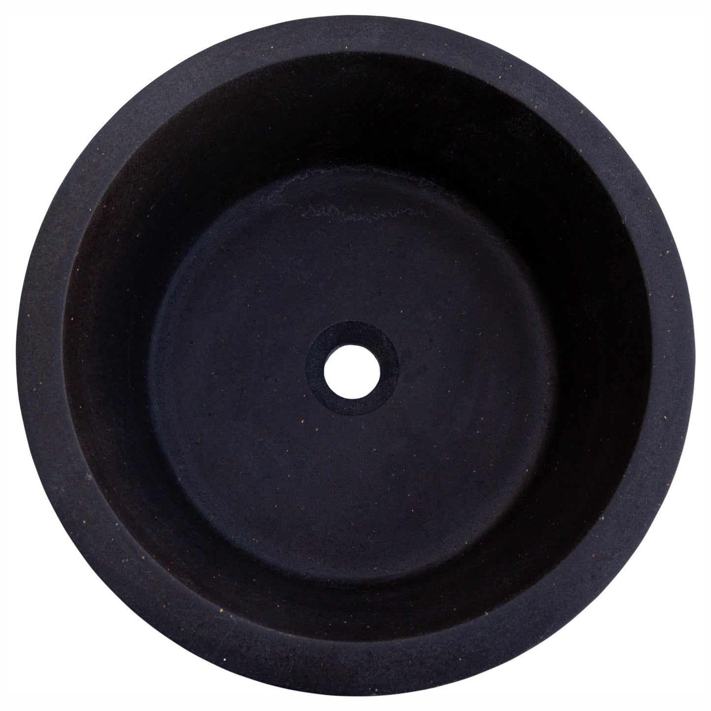 TCSC | Black Andesite Natural Stone Tapered Above Vanity Bathroom Sink Honed/Matte (D)16" (H)6"