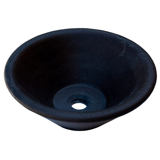 TCSC | Black Andesite Natural Stone V-Shape Tapered Bathroom Sink Honed-Matte (D)16" (H)6"