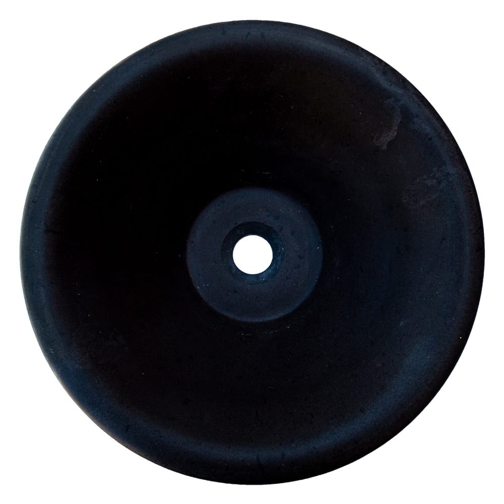 TCSC | Black Andesite Natural Stone V-Shape Tapered Bathroom Sink Honed-Matte (D)16" (H)6"