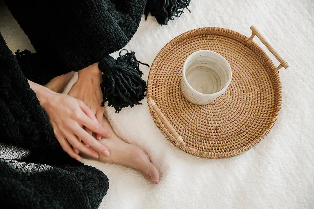 Braided Pom Pom Throw