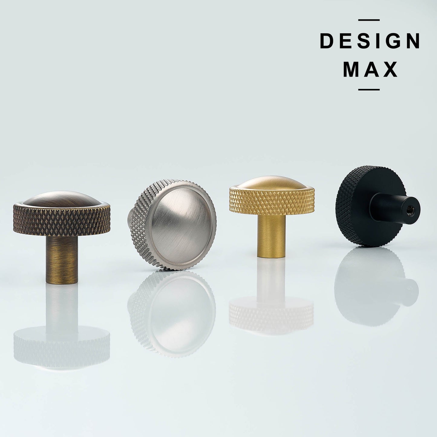 Brassio Knurled Solid Brass Cabinet Knob