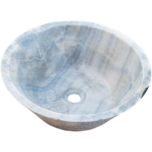 TCSC | Natural Stone Bubble Gray Onyx Above Vanity Bathroom V Shape Sink (D)16" (H)6" (Copy)