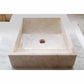 TCSC | Cappuccino Beige Marble Rectangular Above Vanity Bathroom Sink (W)18" (L)21.5" (H)5"