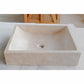 TCSC | Cappuccino Beige Marble Rectangular Above Vanity Bathroom Sink (W)18" (L)21.5" (H)5"