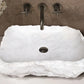 Carrara Marble Rectangular Rustic Natural Stone Above Vanity Bathroom Sink