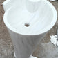 Carrara White Marble Stand-alone Designer Pedestal Bathroom Sink (W)16.5" (L)16.5" (H)36"