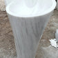 Carrara White Marble Stand-alone Designer Pedestal Bathroom Sink (W)16.5" (L)16.5" (H)36"