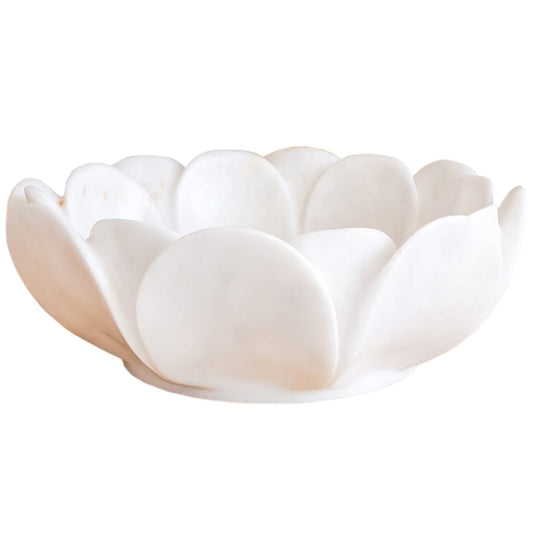 TCSC | Carrara White Marble Flower Shape Above Vanity Bathroom Sink Polished (D)17" (H)6"