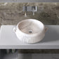 TCSC | Calacatta White Marble Vessel Saucepan Shape Above Vanity Bathroom Sink (D)17" (H)6"