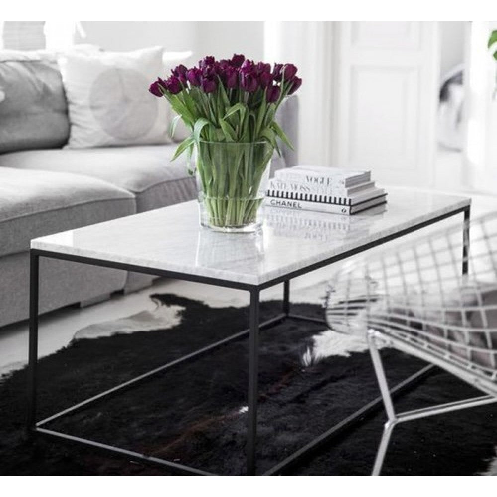 Marble Coffee Table Rectangular Polished and Eased Edge