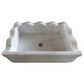 Carrara White Marble Rectangular Wall-mount Wavy Edges Bathroom Sink (W)16" (L)24" (H)6"