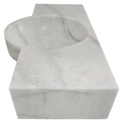 TCSC | Carrara White Marble Above-vanity Wall-mount Bathroom Sink (W)16" (L)28"