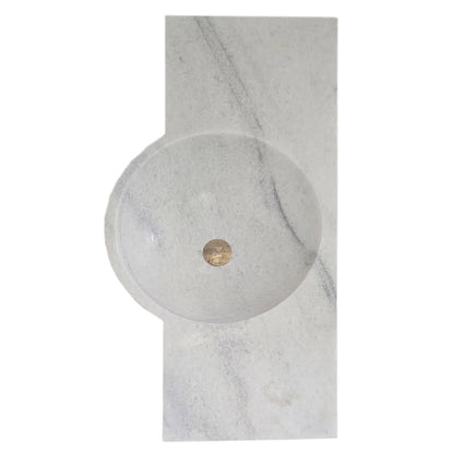 TCSC | Carrara White Marble Above-vanity Wall-mount Bathroom Sink (W)16" (L)28"