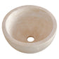 Troia Light Travertine Natural Stone Round Above Vanity Bathroom Sink (D)12.5" (H)6"