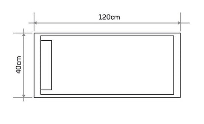 TCSC | Cream Royal Marble Rectangular Shower Base Hand-carved from Solid Marble Block (W)16" (L)48"