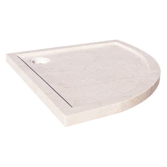 TCSC | Cream Royal Marble Corner Shower Base Hand-carved from Solid Marble Block (W)36" (L)36" (H)2" Honed