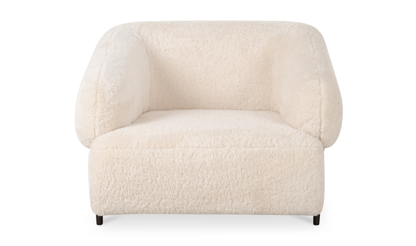 Devlin Lounge Chair Cream Faux Fur