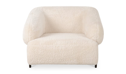 Devlin Lounge Chair Cream Faux Fur