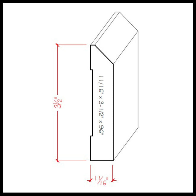 EWBB14 Beveled 3-1/2 inch Baseboard Moulding