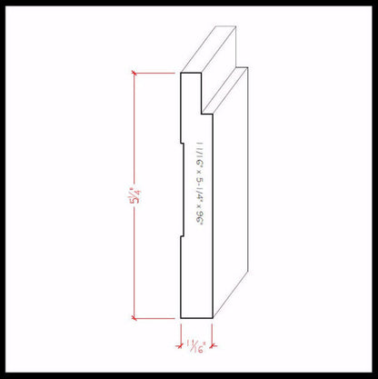 EWBB18 Notched 5-1/4 inch Tall Baseboard Moulding