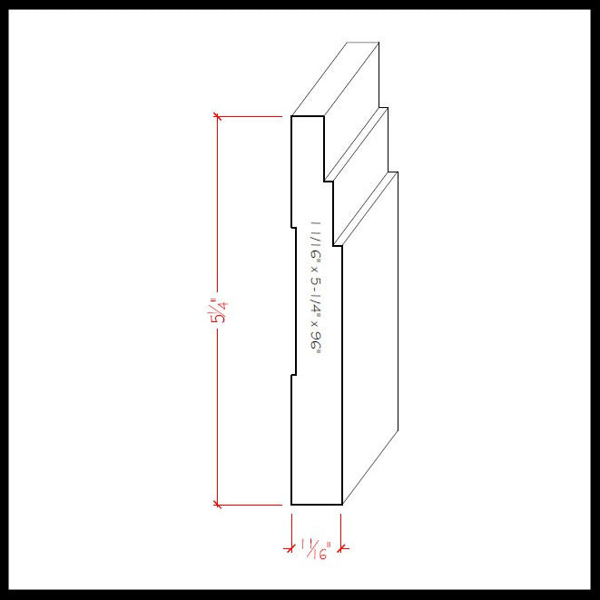 EWBB29 Stepped 5-1/4 inch Tall Baseboard Molding