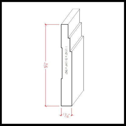 EWBB29 Stepped 5-1/4 inch Tall Baseboard Molding