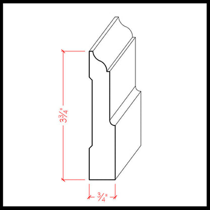 EWBB31 Colonial 3-1/2 inch Baseboard Moulding