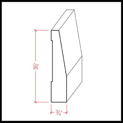 EWBB32 Beveled 3-1/2 inch Baseboard Moulding