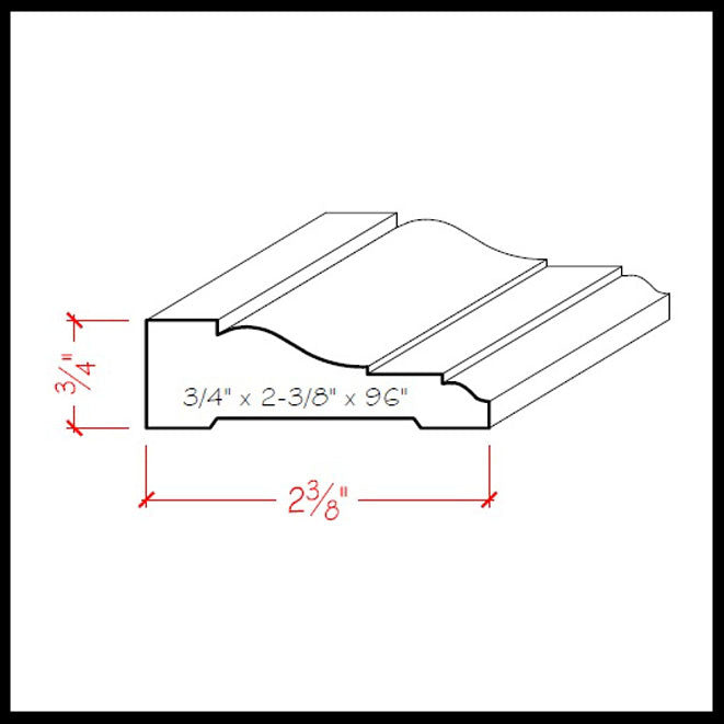 EWCA11 Colonial 2-3/8 inch Casing Trim Moulding