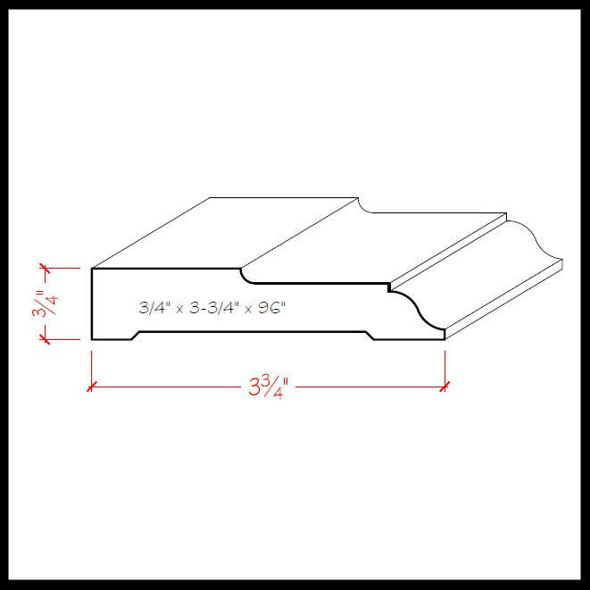 EWCA27 Colonial 3-3/4 inch Casing Trim Moulding