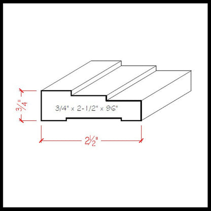 EWCA34 Stepped 2-1/2 inch Casing Trim Moulding