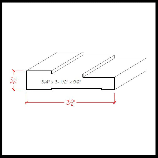 EWCA35 Stepped 3-1/2 inch Casing Trim Moulding