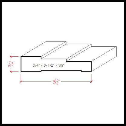 EWCA35 Stepped 3-1/2 inch Casing Trim Moulding