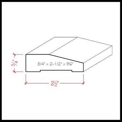 EWCA41 Beveled 2-1/2 inch Casing Trim Moulding