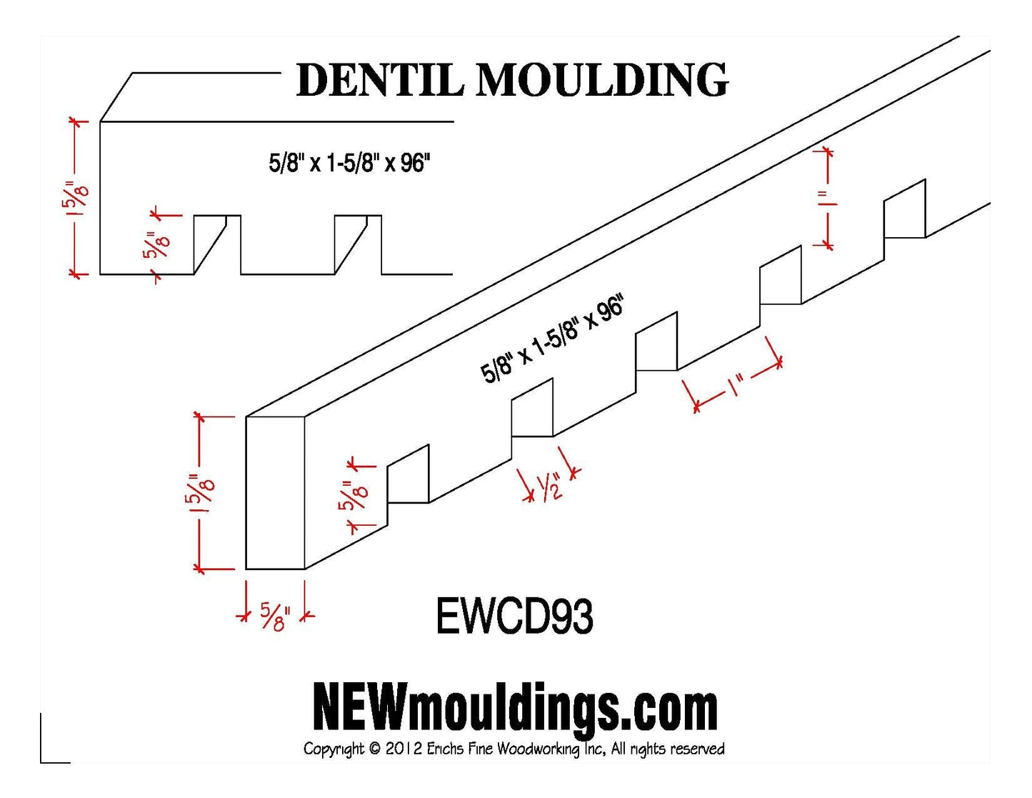 EWCD93 Dentil Moulding Trim