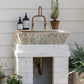 TCSC | Ephesus Light Travertine Rustic Old-world Look Wall-mount Outdoor Sink (W)18" (L)28" (H)8"