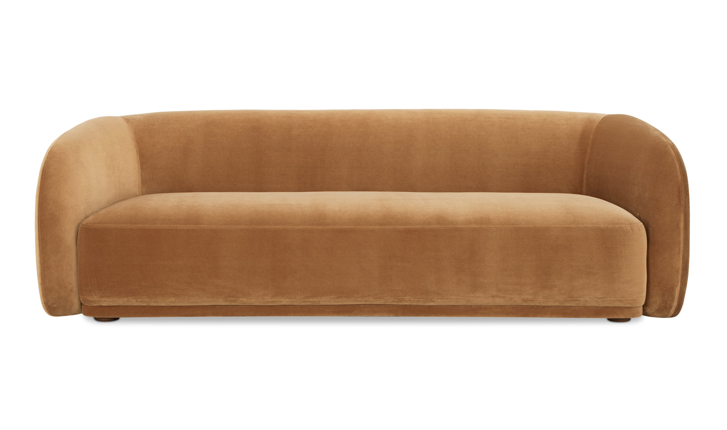 Faye Sofa Tan Faux Mohair