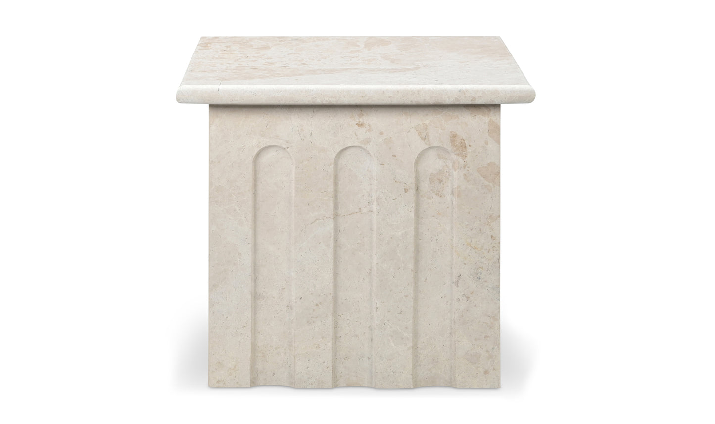 Forum Side Table Cream Marble