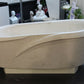 TCSC | Fossil White Limestone Sloped Bathtub Hand-carved from Solid Marble Block (W)40" (L)80" (H)24" Polished