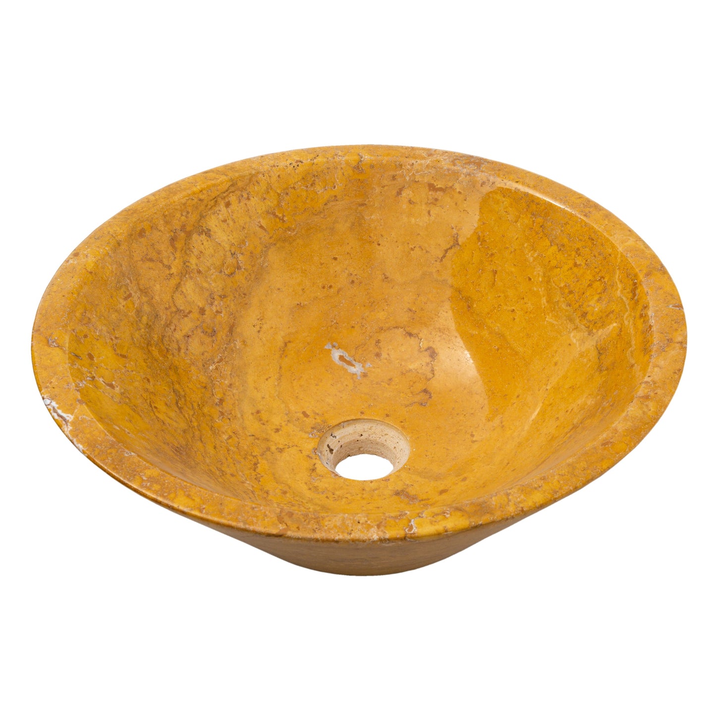 TCSC | Golden Sienna Travertine V-Shape Tapered Above Vanity Bathroom Sink Polished