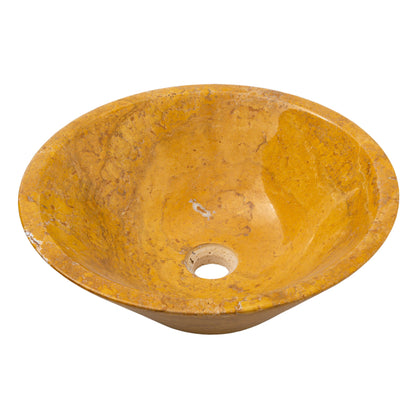 TCSC | Golden Sienna Travertine V-Shape Tapered Above Vanity Bathroom Sink Polished