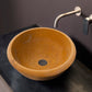 Golden Sienna Natural Stone Travertine Drop-in or Above Vanity Bathroom Vessel Sink