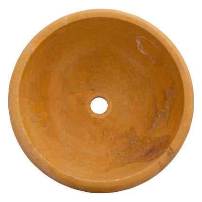 TCSC | Golden Sienna Natural Stone Travertine Drop-in or Above Vanity Bathroom Vessel Sink