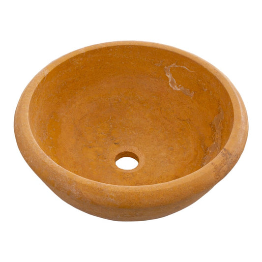 TCSC | Golden Sienna Natural Stone Travertine Drop-in or Above Vanity Bathroom Vessel Sink