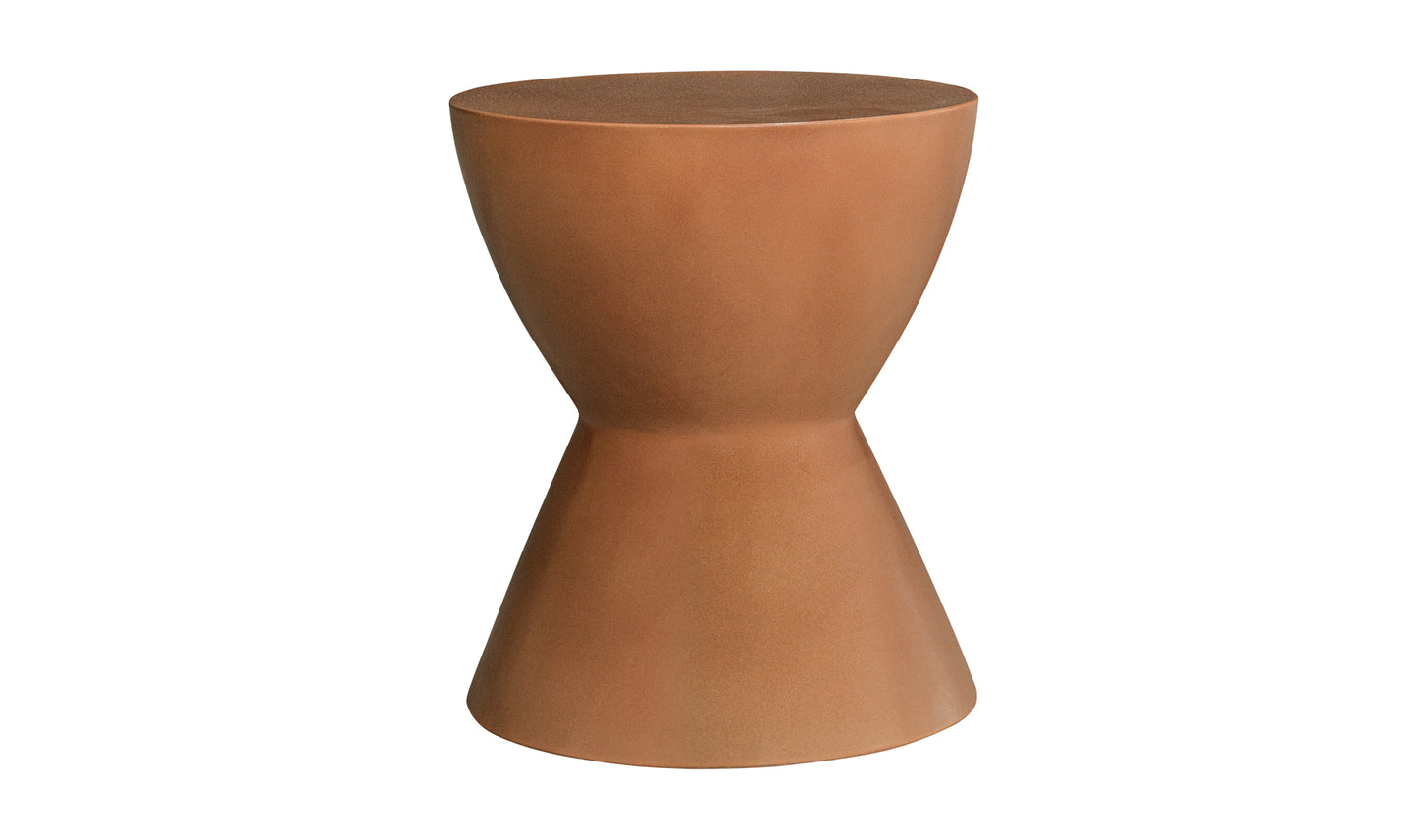 Hourglass Outdoor Stool Terracotta