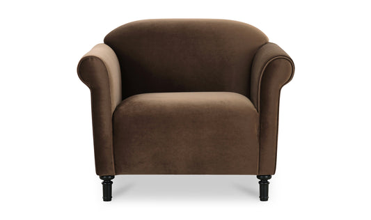 Harmony Accent Chair Dark Brown Faux Mohair